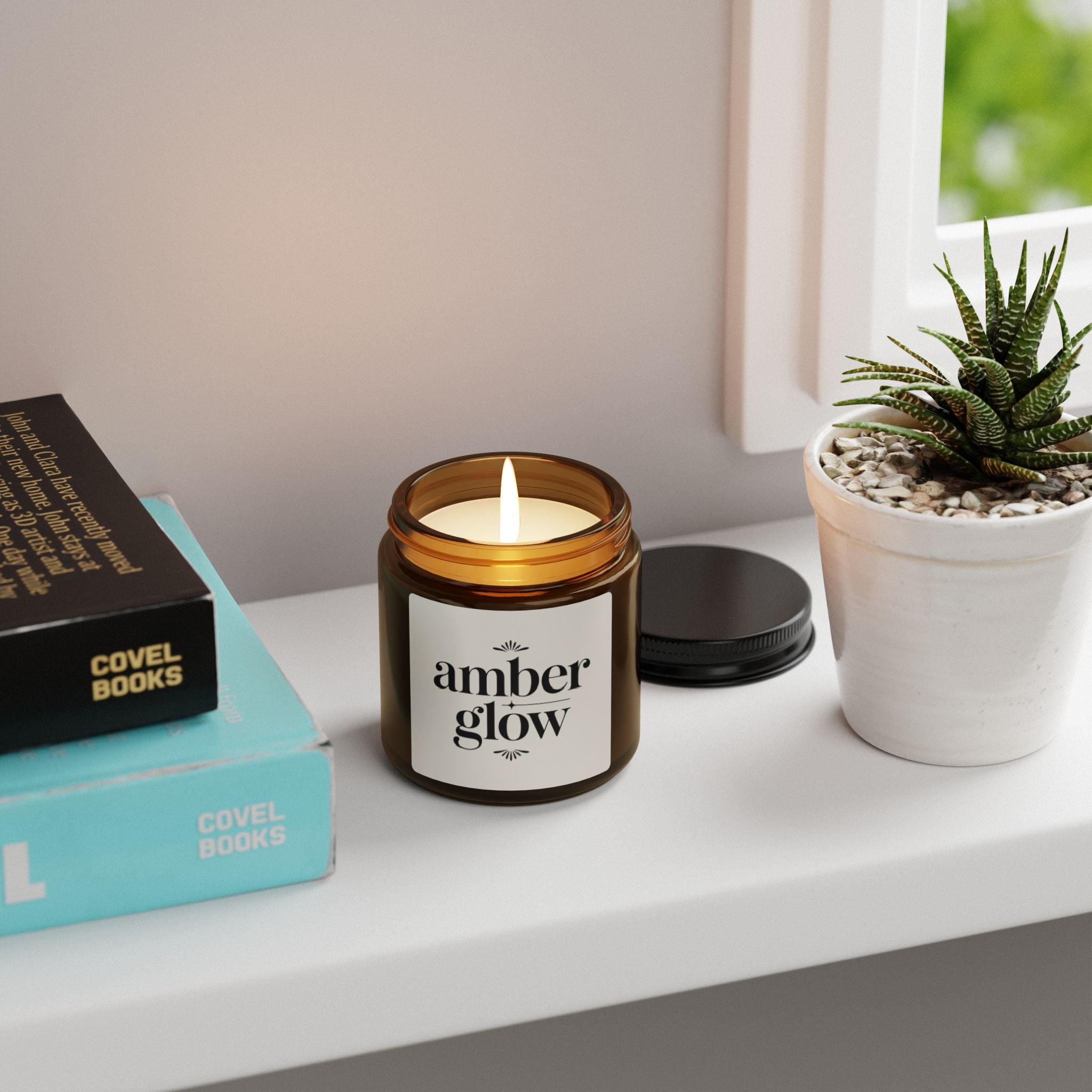 Scented Soy Candle – Amber Jar Collection