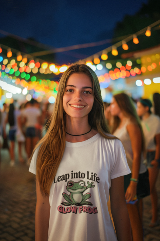 Glow Frog Women’s Tee – Leap Into Life