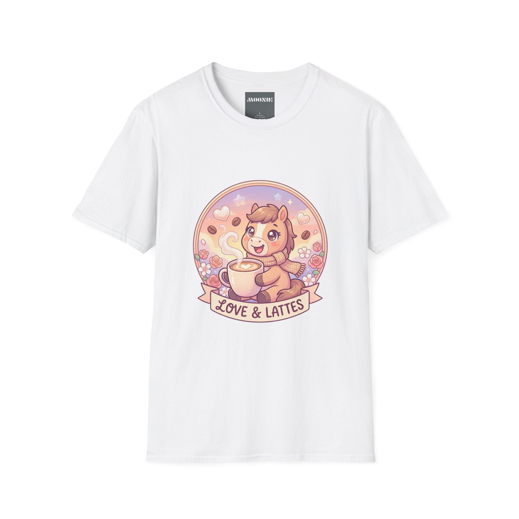 Women Softstyle Tee – Coffee & Horsie Charm