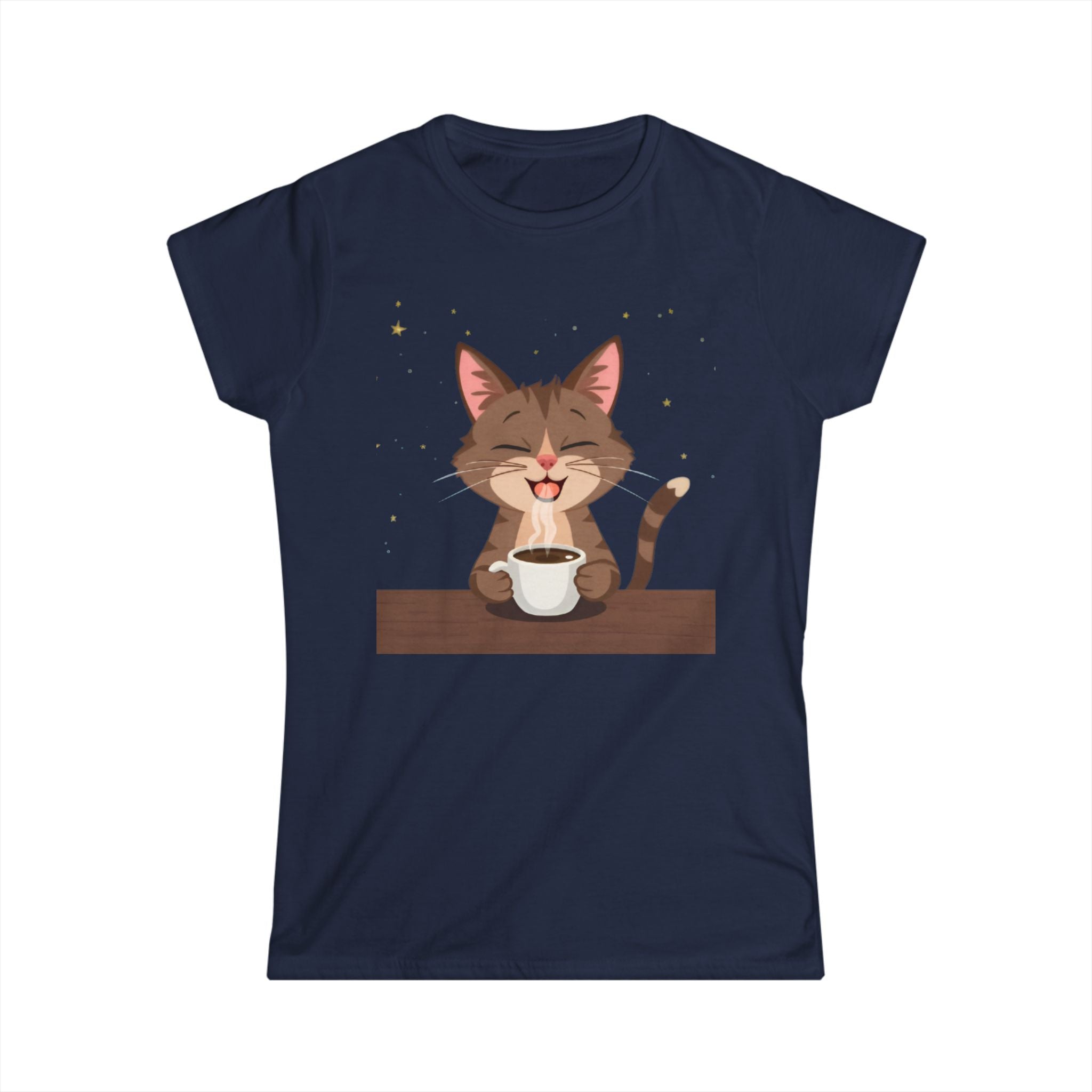 Women's Softstyle Midnight Coffee Cat Tee – Dream Edition