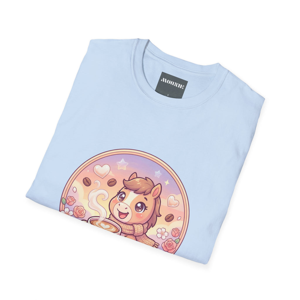 Women Softstyle Tee – Coffee & Horsie Charm