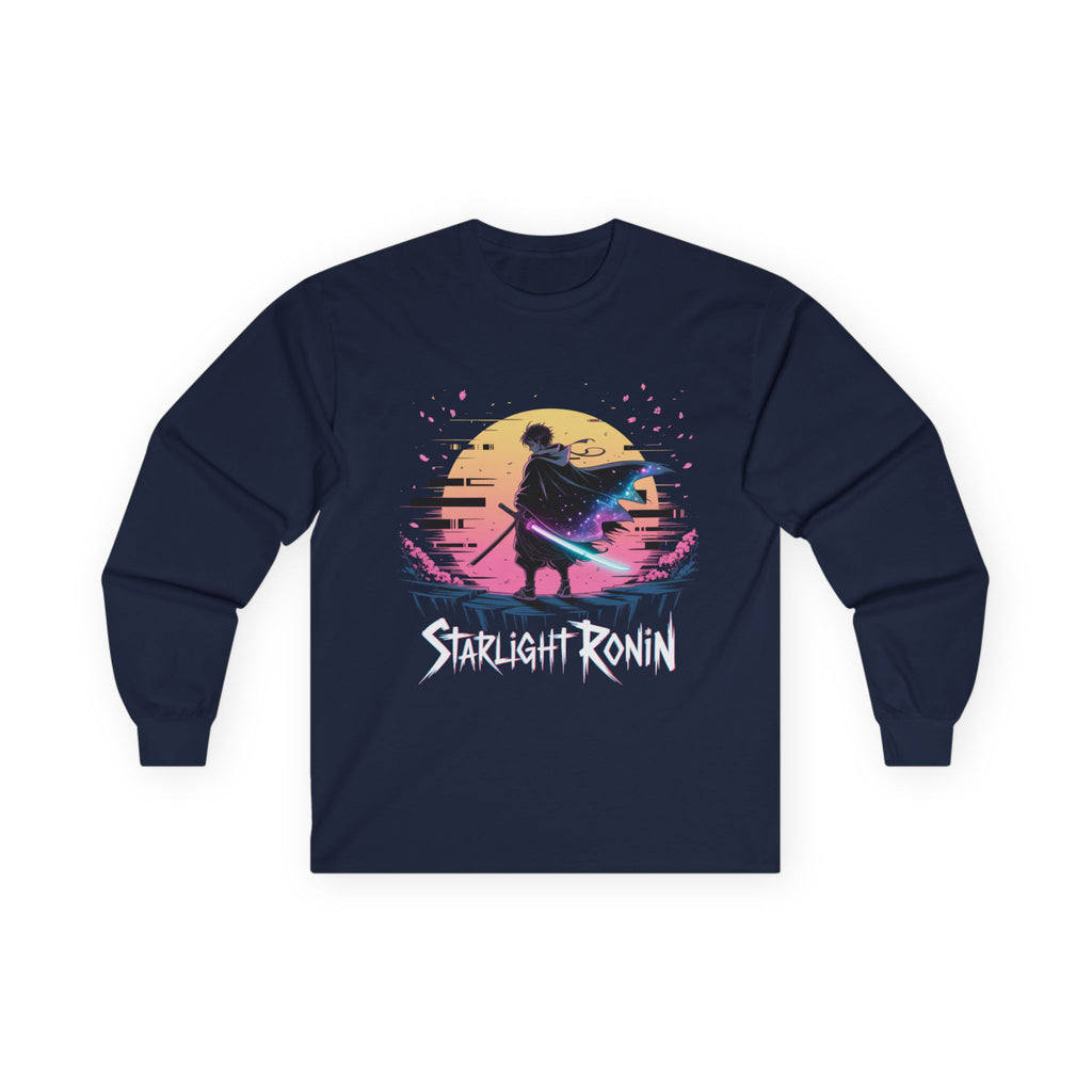 Unisex Ultra Cotton Long Sleeve Tee | Starlight Ronin — a warrior’s calm in cosmic light.