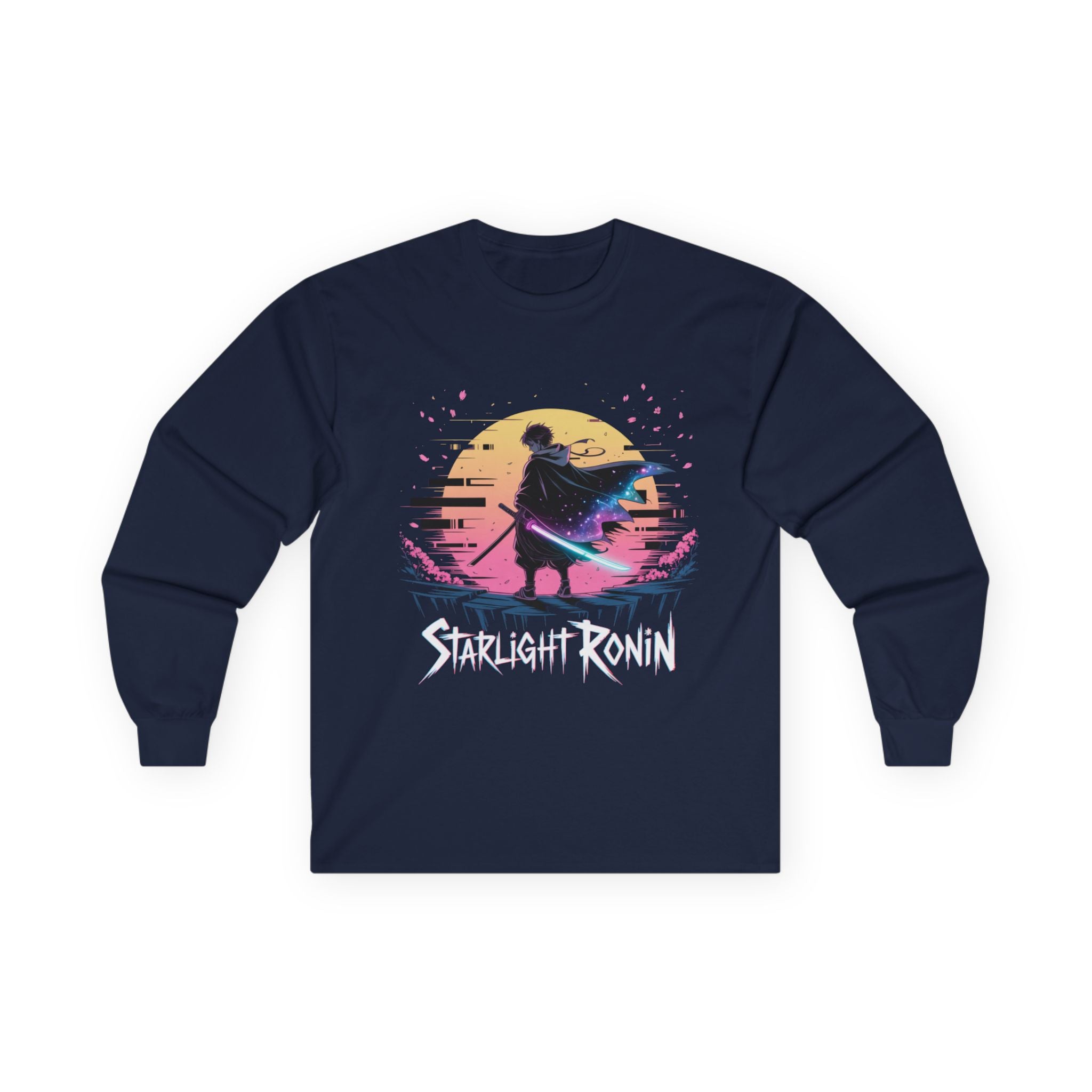 Unisex Ultra Cotton Long Sleeve Tee | Starlight Ronin — a warrior’s calm in cosmic light.