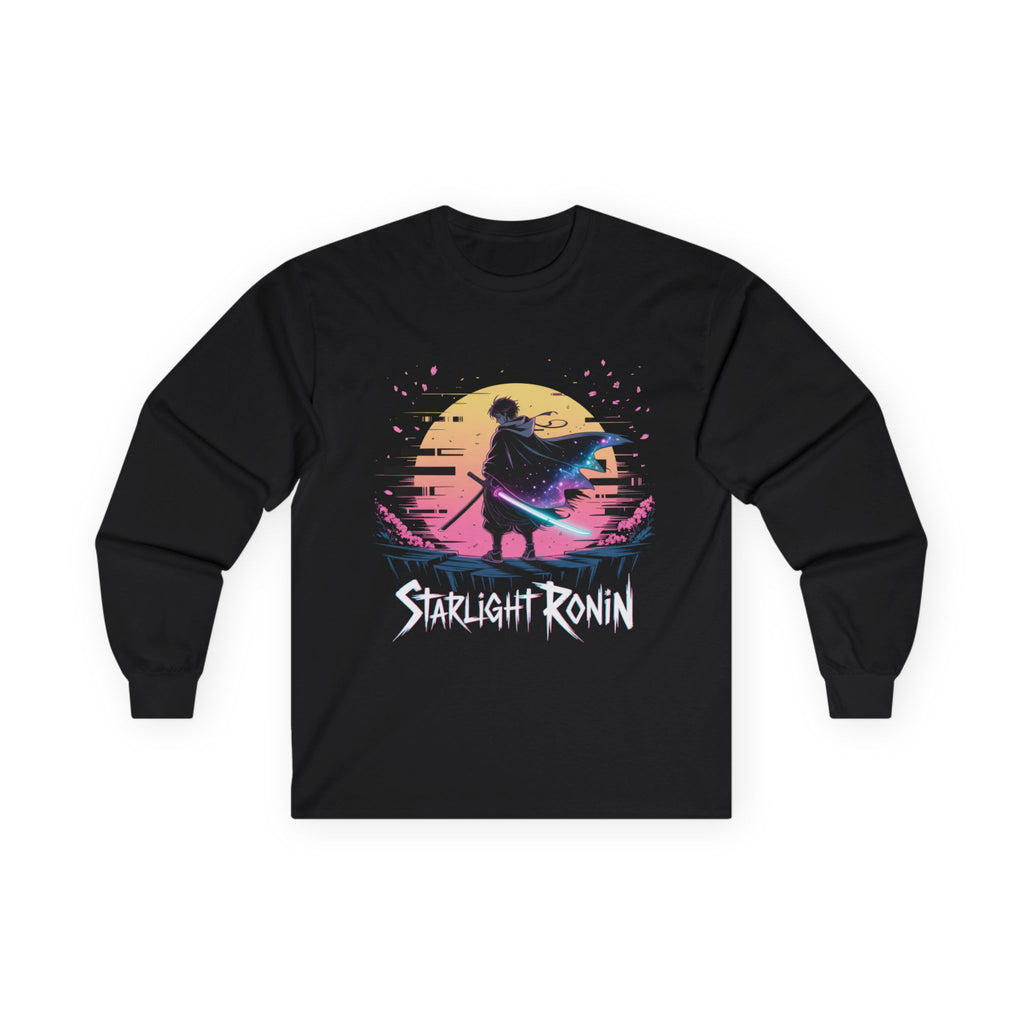 Unisex Ultra Cotton Long Sleeve Tee | Starlight Ronin — a warrior’s calm in cosmic light.