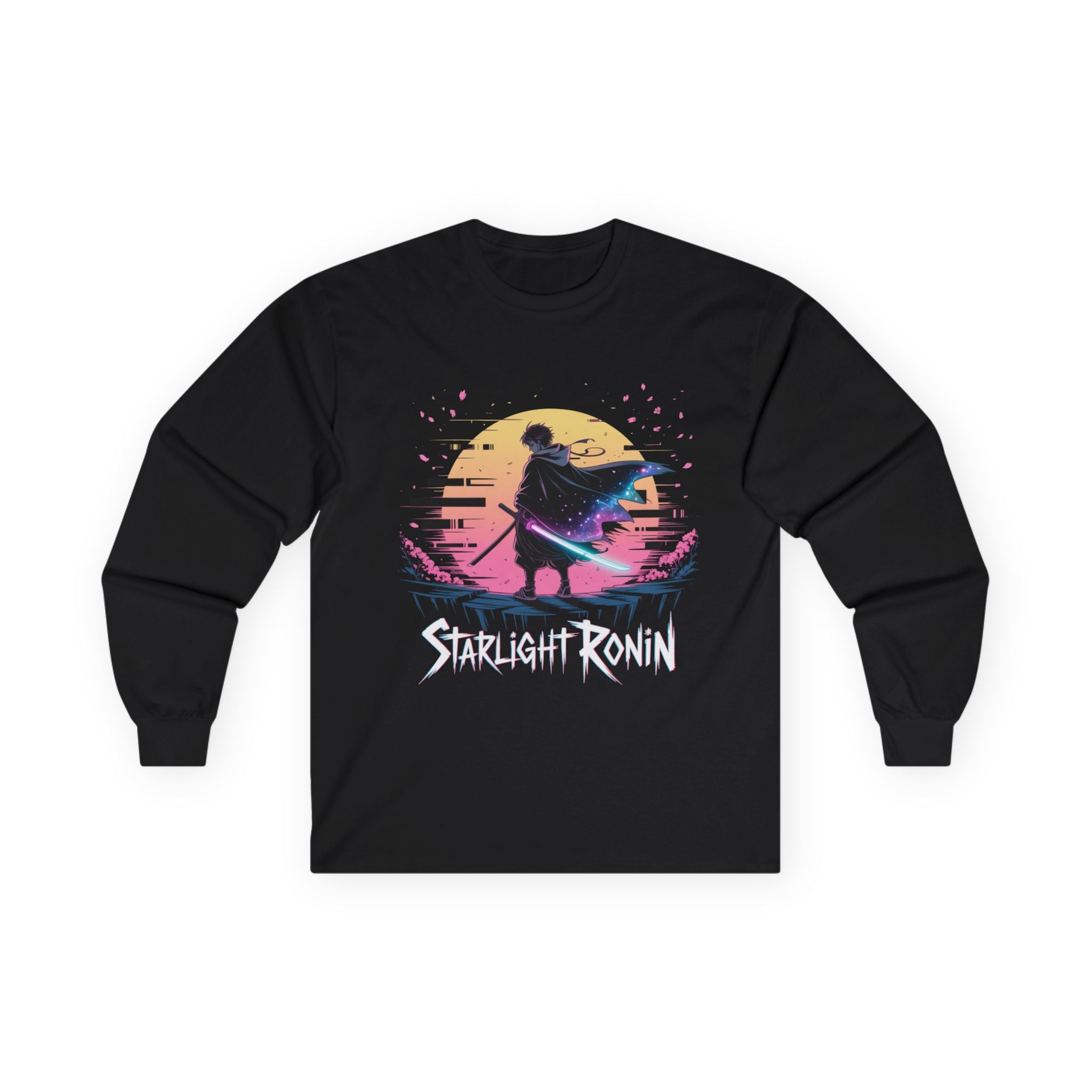 Unisex Ultra Cotton Long Sleeve Tee | Starlight Ronin — a warrior’s calm in cosmic light.
