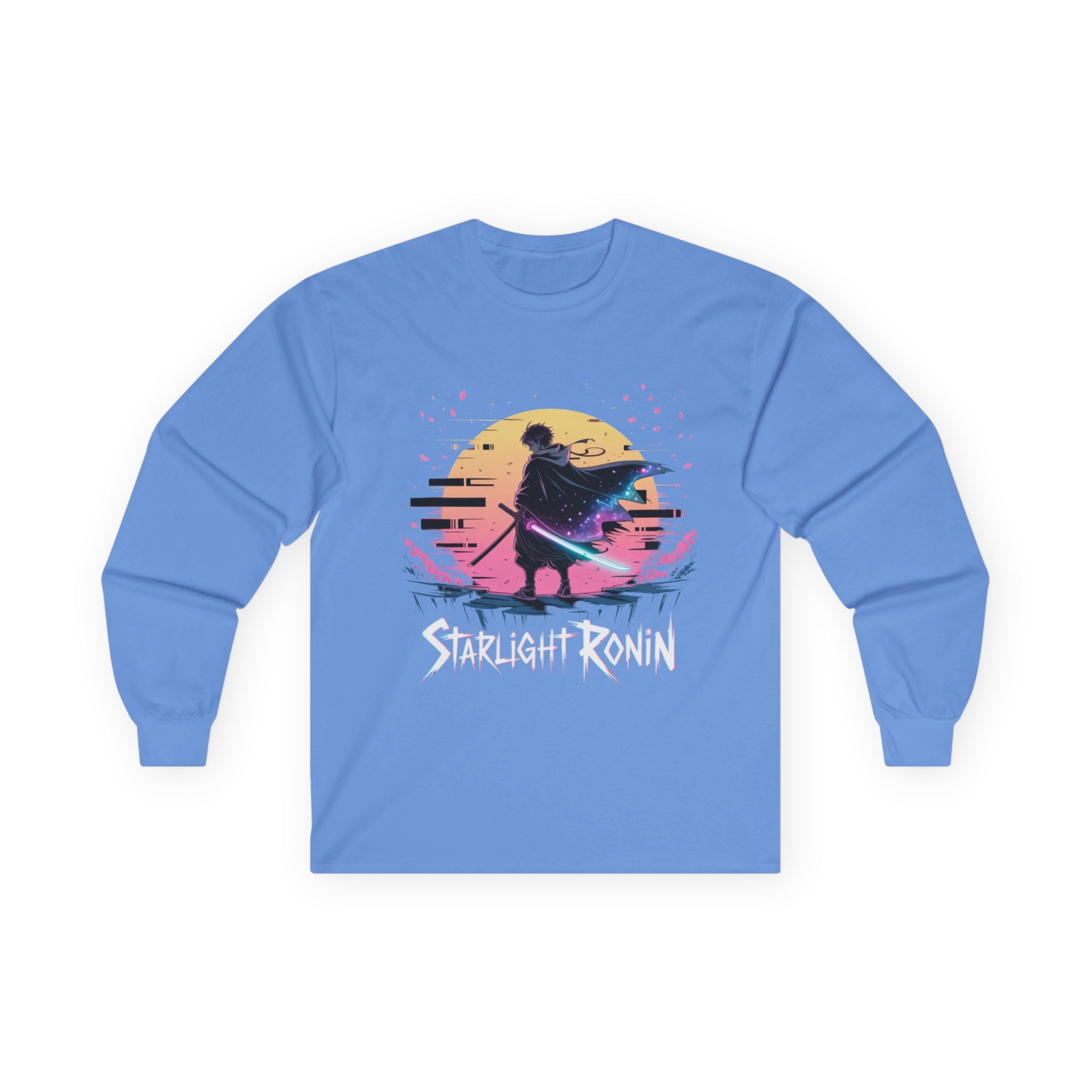 Unisex Ultra Cotton Long Sleeve Tee | Starlight Ronin — a warrior’s calm in cosmic light.